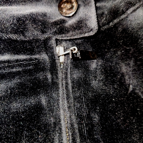 Talbots Women's Petite Black Velour Full Zip Jacket with Pockets - Picture 5 of 5
